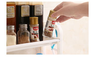 厨房收纳新革命 第一代白色双层置物架，高效整理35件厨具